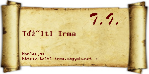 Töltl Irma névjegykártya