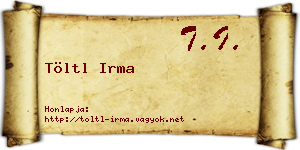 Töltl Irma névjegykártya